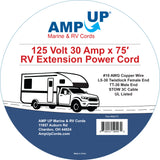 RV 125 Volt 30 Amp x 75',  TT-30 x L5-30 Adapter Extension Cord