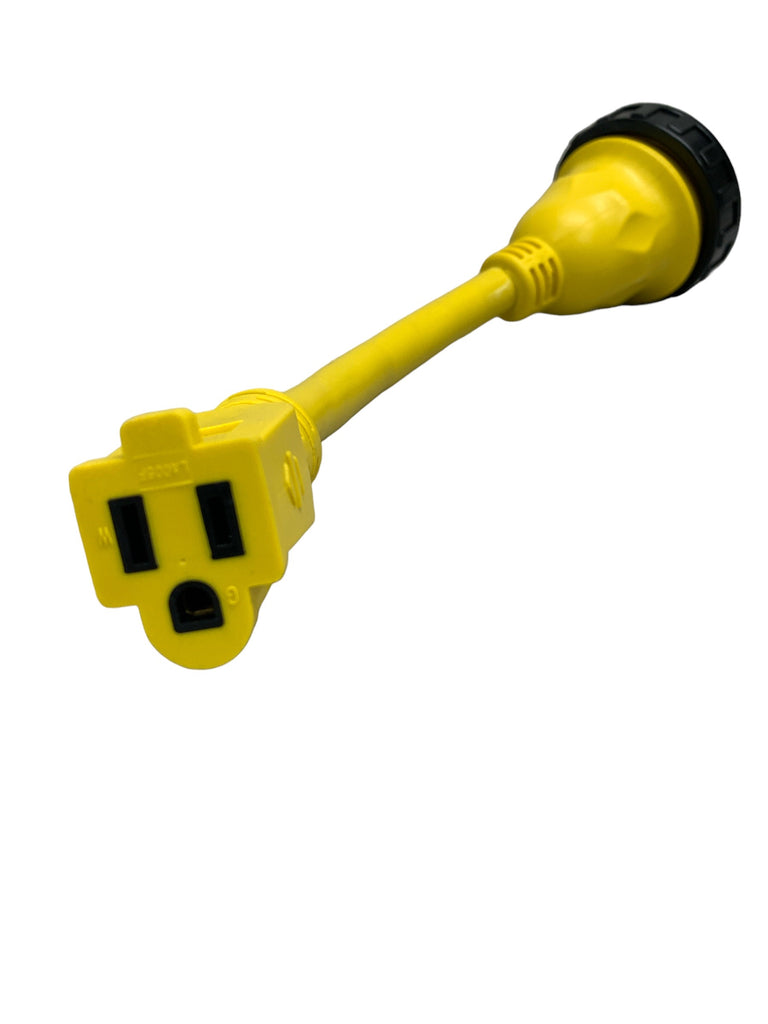 Shore Power Pigtail Adapter 125V 30A Male to 15 Amp Female Marine Boat