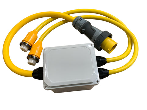 125/250v 100 Amp Male x (2) 125/250V 50 Amp Female Splitter Y Adapter