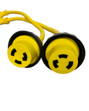 50A 125/250V Male to (2) 30A 125V Female Yellow Y Marine Splitter Shore Power Boat Adapter - 21523