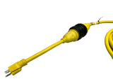 Shore Power Pigtail Adapter 125V 30A Female to 15 Amp Male Marine Boat Cord - 21103