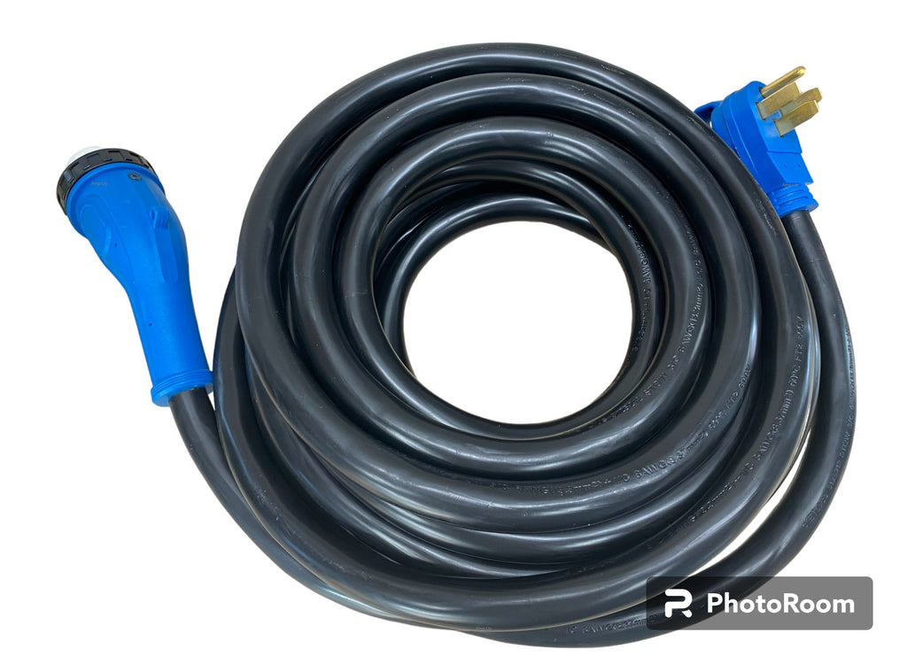 RV or Generator 125/250 Volt 50 Amp 50' 14-50p x SS2-50r Adapter Extension Cord - 33515