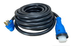 RV or Generator 125/250 Volt 50 Amp 50' 14-50p x SS2-50r Adapter Extension Cord - 33515