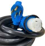 RV or Generator 125/250 Volt 50 Amp 50' 14-50p x SS2-50r Adapter Extension Cord - 33515