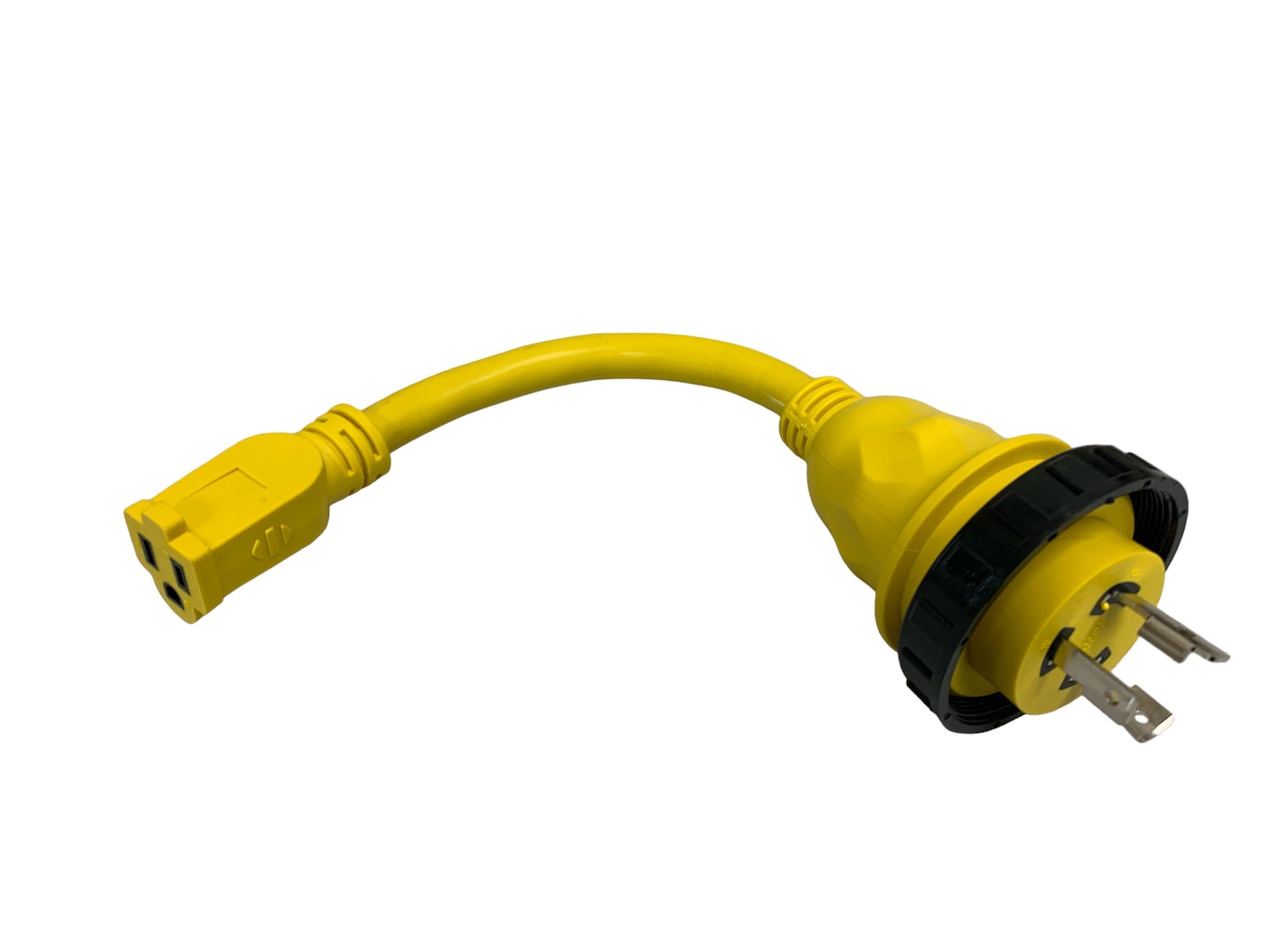 Shore Power Pigtail Adapter 125V 30A Male to 15 Amp Female Marine Boat Cord - 21301
