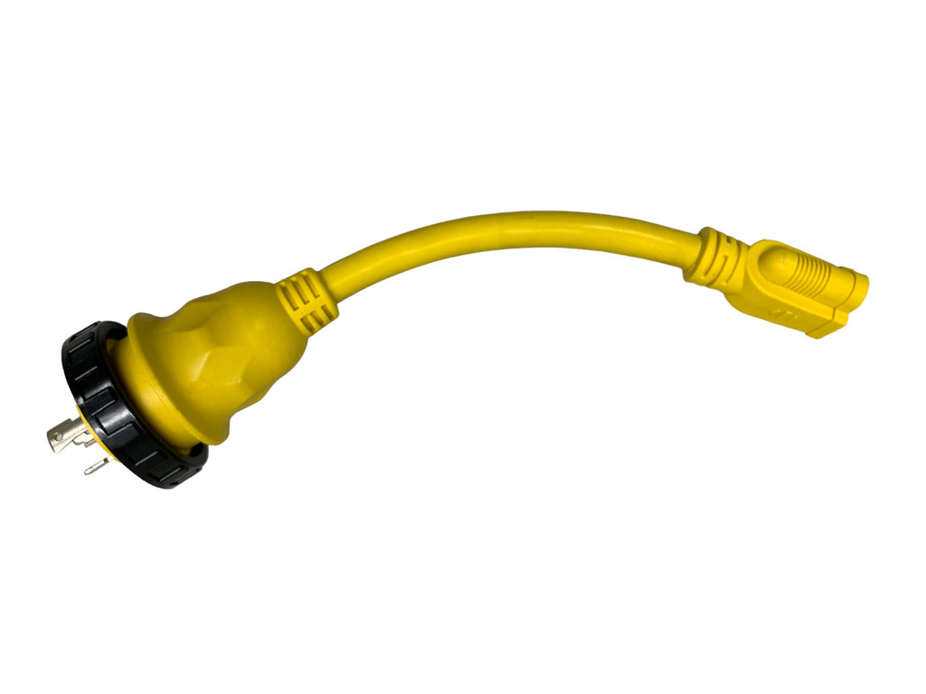 Shore Power Pigtail Adapter 125V 30A Male to 15 Amp Female Marine Boat Cord - 21301
