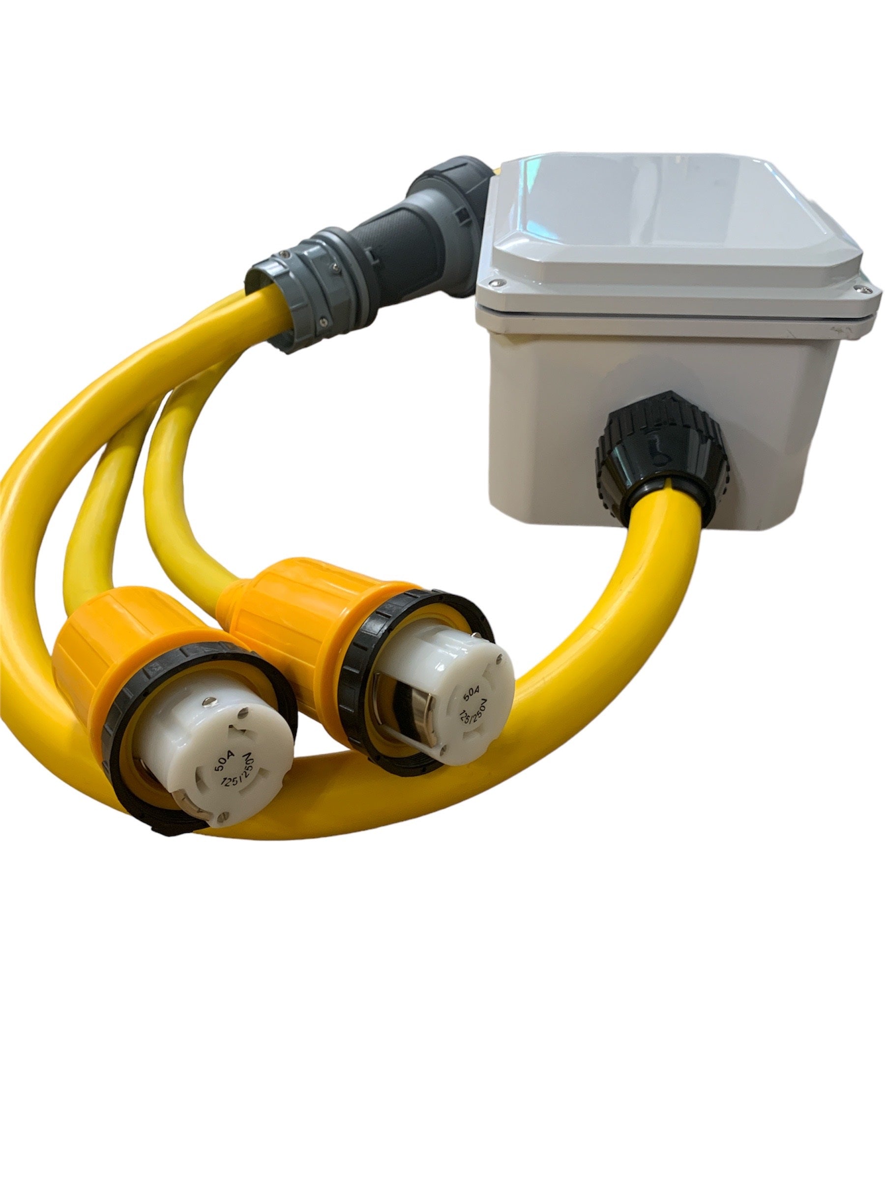 125/250v 100 Amp Male x (2) 125/250V 50 Amp Female Splitter Y Adapter