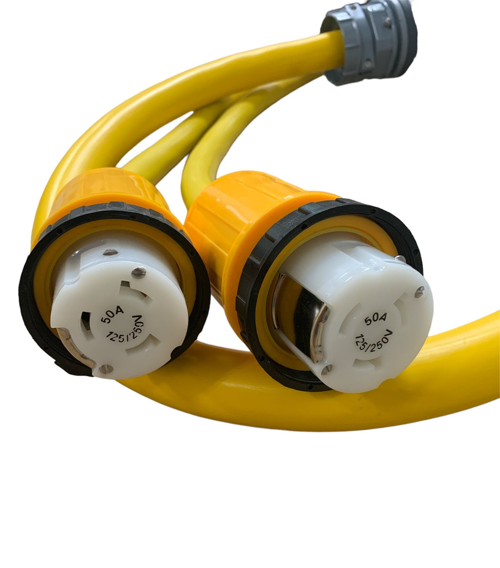 125/250v 100 Amp Male x (2) 125/250V 50 Amp Female Splitter Y Adapter