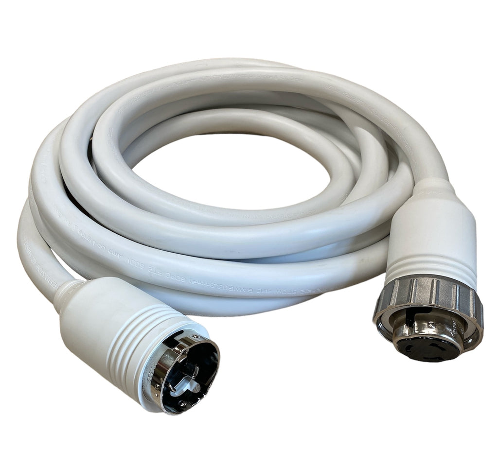 50A 125/250V Marine Shore Power Boat Cord 25’ WHITE - 22512