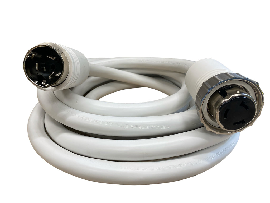 50A 125/250V Marine Shore Power Boat Cord 50' WHITE - 22515