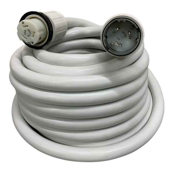 50A 125/250V Marine Shore Power Boat Cord Cord 25’ WHITE - 22512