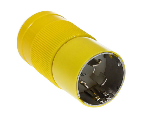 Amp Up 125/250v 50a 6365-CRN Male Replacement Cord Plug End, Yellow - 95427