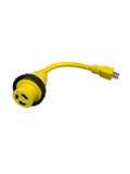 Shore Power Pigtail Adapter 125V 30A Female to 15 Amp Male Marine Boat Cord - 21103