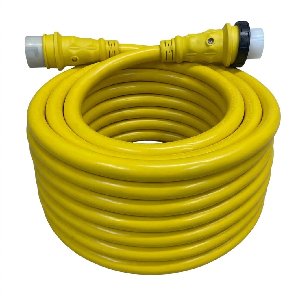 50A 125/250V Marine Shore Power Boat Cord 50' Yellow - 21515