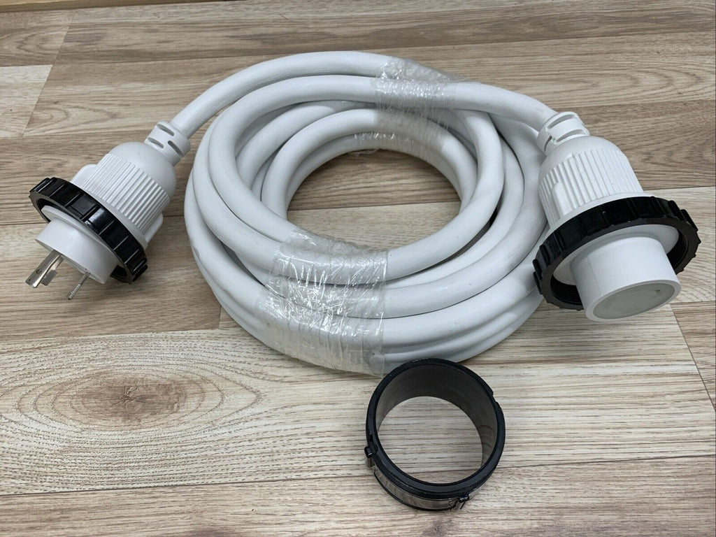 Marine 30 amp x 25' White Shore Power Cord w/LED