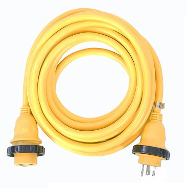 30A 125V Marine Shore Power Boat Cord Cable 25' Yellow - 21312