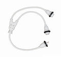 30A 125V Male to (2) 30A 125V Female White Y Marine Splitter Shore Power Boat Adapter - 22323