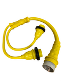 50A 125/250V Male to (2) 30A 125V Female Yellow Y Marine Splitter Shore Power Boat Adapter - 21523