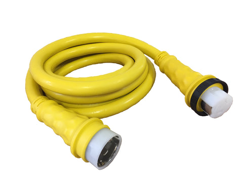 COSMETIC - 50A 125/250V Marine Shore Power Boat Cord 15' Yellow - 21511