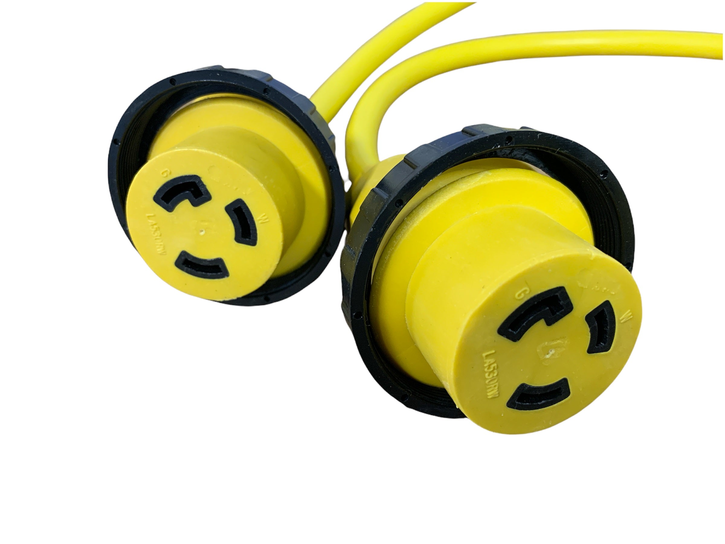 30A 125V Male to (2) 30A 125V Female Yellow Y Marine Splitter Shore Power Boat Adapter - 21323