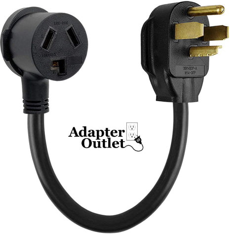 Adapter Outlet Electric Dryer Adapter, 30a 14-30p 4-prong to 10-30r 3-prong pigtail - 95410