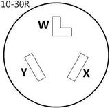 Dryer Adapter, 30a 14-30p 4-prong to 10-30r 3-prong pigtail - 95366